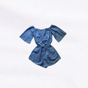 zara ⋆ chambray cutout romper
